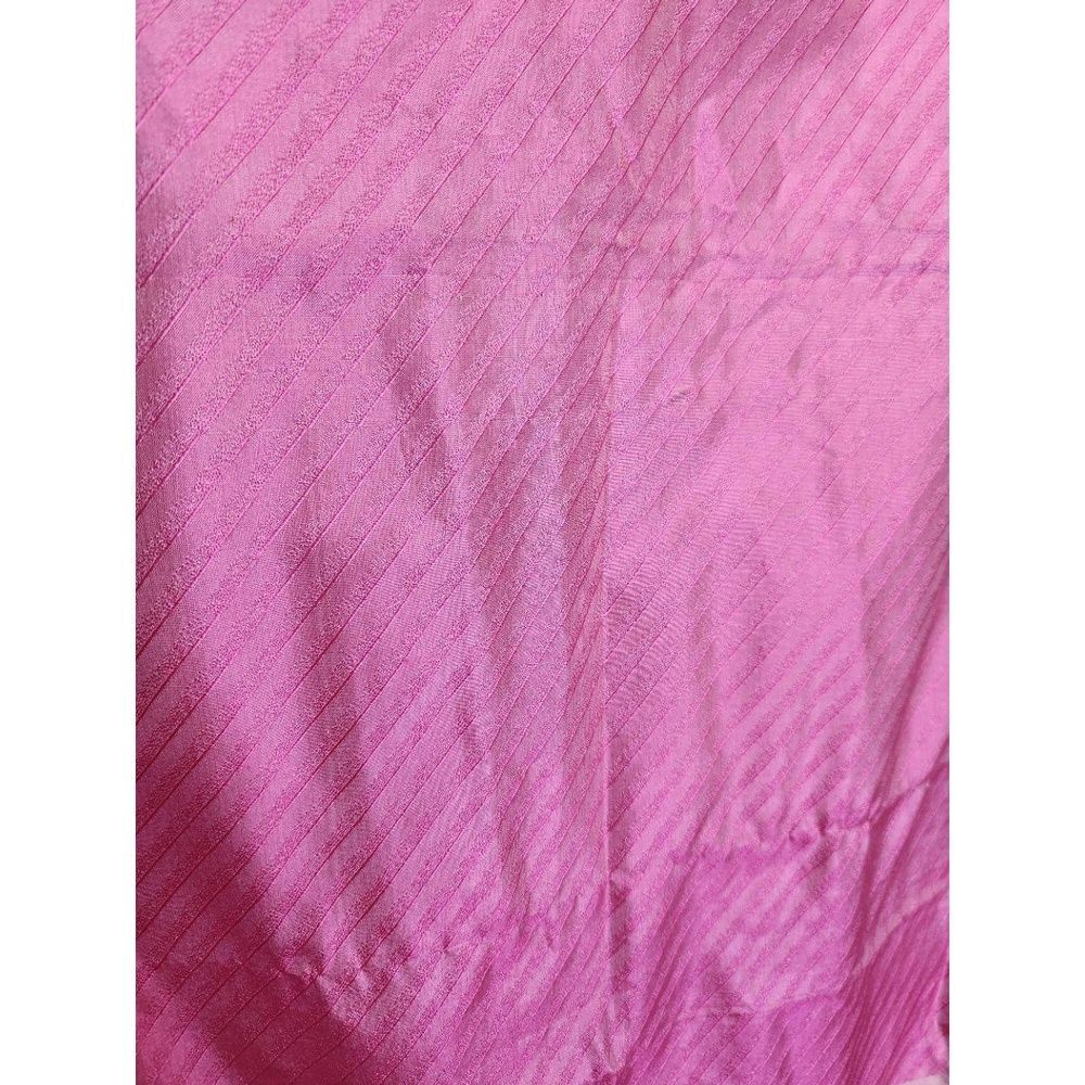 Pink, White, Hot Pink, Striped Silk-Like Scarf - Picture 3 of 6